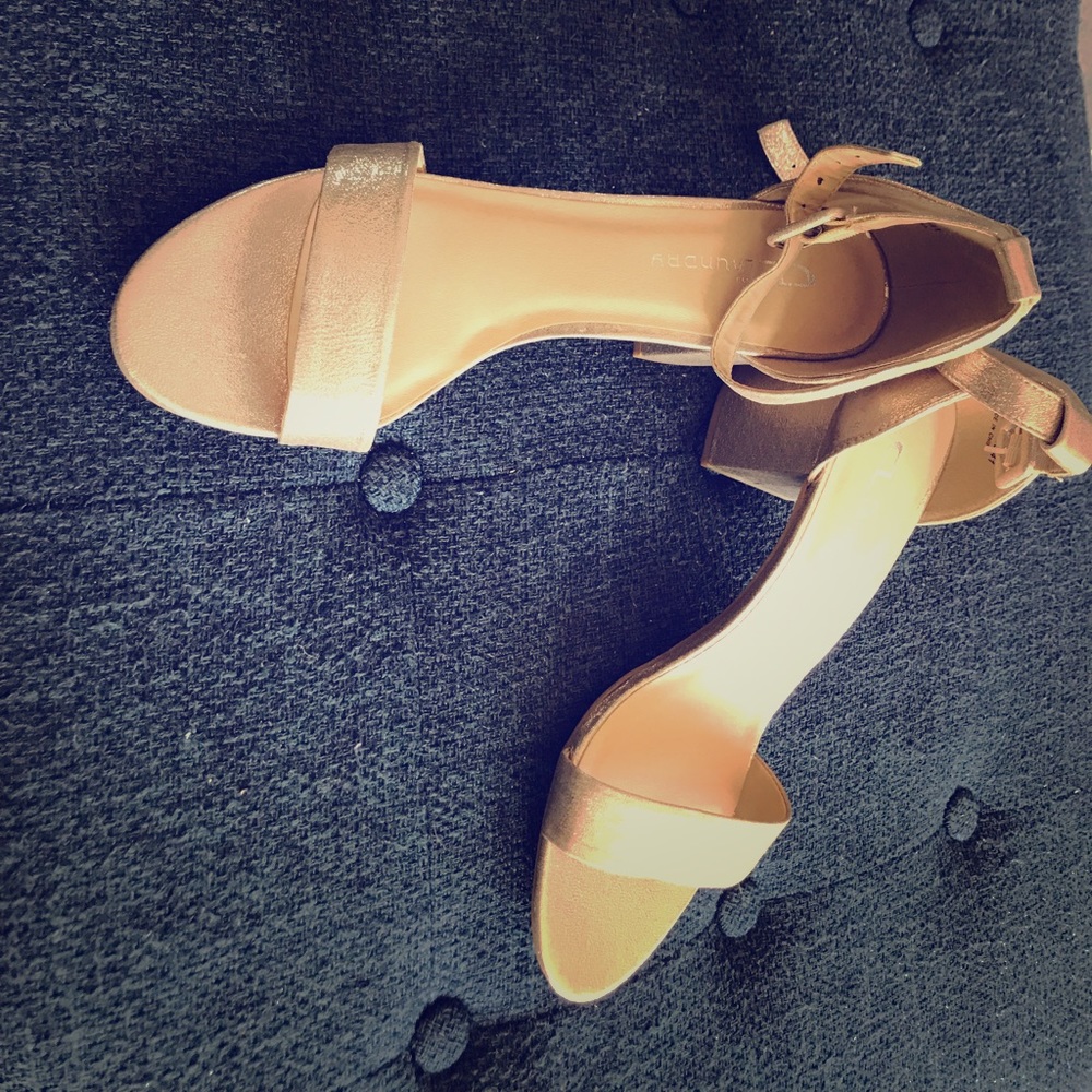Gold chunky heel